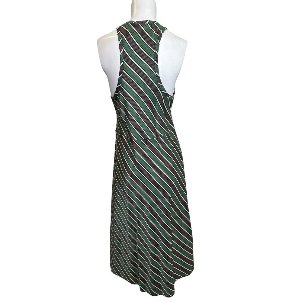 Raquel Allegra Striped Silk Racerback Maxi Dress Sleeveless A-Line Size 0 - Picture 4 of 8